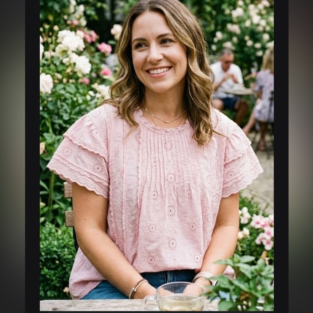 Forever that girl Chic Pink Eyelet Blouse